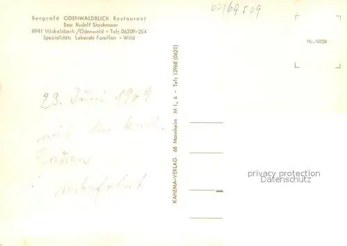 Voeckelsbach Bergcafe Odenwaldblick Restaurant Gastraeume Freiterrasse Voeckelsbach