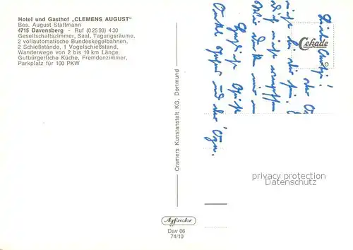 Davensberg Hotel Gasthof Clemens August Gastraeume Kegelbahn Davensberg