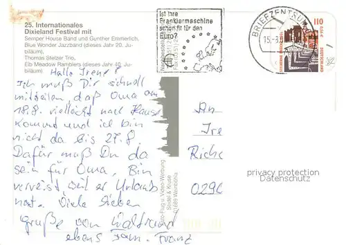 Dresden Dixieland Festival 1995 Semper House Band Blue Wonder Jazzband Thomas Stelzer Trio Elb Meadow Ramblers Dresden