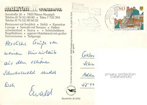 Titisee Neustadt Maritim Titiseehotel Titisee Neustadt