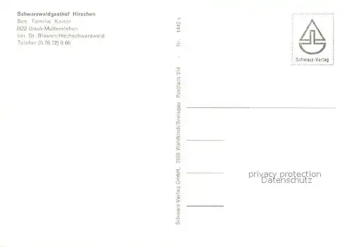 Mutterslehen Schwarzwaldgasthof Hirschen Mutterslehen