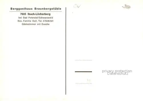 Loecherberg_Ibach Berggasthaus Braunbergstueble Loecherberg Ibach