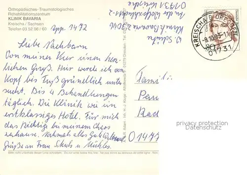 Kreischa Klinik Bavaria Rehazentrum Park Terrasse Gartenschach Kreischa