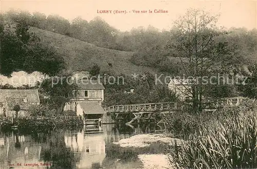 AK / Ansichtskarte Lorey_Eure Pont et vue sur la colline 