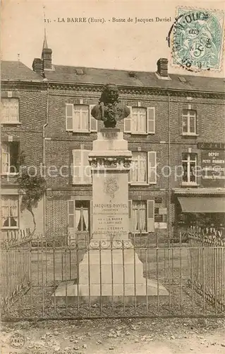 AK / Ansichtskarte La_Barre en Ouche Buste de Jacques Daviel Monument La_Barre en Ouche