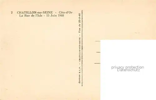 AK / Ansichtskarte Chatillon sur Seine Rue de l Isle 15 Juin 1940 Ruines Grande Guerre Truemmer 2. Weltkrieg Chatillon sur Seine