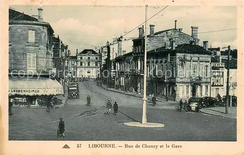 AK / Ansichtskarte Libourne Rue de Chanzy et la gare Libourne