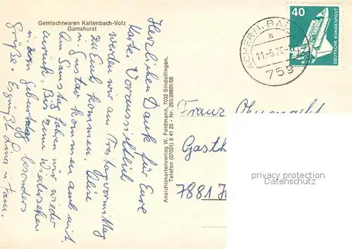 AK / Ansichtskarte Gamshurst Denkmal Ladenschaeft Fachwerkhaus Strassenpartie Storchennest Haus am See Gamshurst