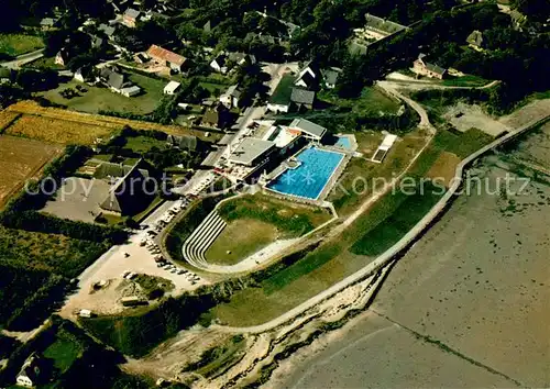 AK / Ansichtskarte Keitum_Sylt Meerwasserschwimmbad Fliegeraufnahme Keitum Sylt