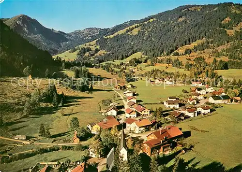 AK / Ansichtskarte Unterjoch mit Spiesser und Wertacher Hoernle Fliegeraufnahme Unterjoch