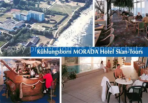 AK / Ansichtskarte Kuehlungsborn_Ostseebad Fliegeraufnahme Morada Hotel Skan Tours Bar Gastraeume Wellness Kuehlungsborn_Ostseebad