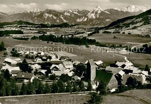 AK / Ansichtskarte Oy Mittelberg mit Hochplatte Branderschrofen Hoh Straussberg Geierkoepfe Saeuling und Zugspitzmassiv Oy Mittelberg