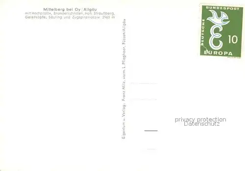 AK / Ansichtskarte Oy Mittelberg mit Hochplatte Branderschrofen Hoh Straussberg Geierkoepfe Saeuling und Zugspitzmassiv Oy Mittelberg
