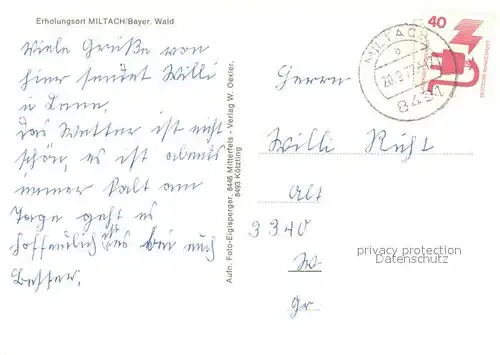 AK / Ansichtskarte Miltach Panorama Miltach