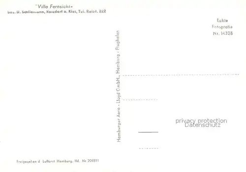 AK / Ansichtskarte Raisdorf Villa Fernsicht Fliegeraufnahme  Raisdorf