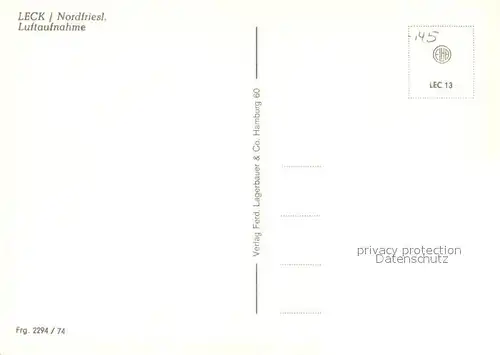 AK / Ansichtskarte Leck Fliegeraufnahme  Leck