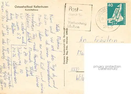 AK / Ansichtskarte Kellenhusen_Ostseebad Fliegeraufnahme mit Strand und Kurmittelhaus Kellenhusen_Ostseebad