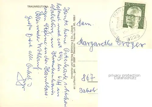 AK / Ansichtskarte Traunreut Fliegeraufnahme  Traunreut