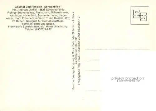 AK / Ansichtskarte Schwabthal Gasthaus Pension Sonnenblick Fliegeraufnahme  Schwabthal