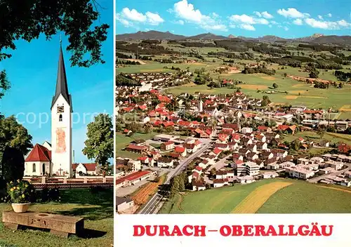 AK / Ansichtskarte Durach_Allgaeu Kirche Fliegeraufnahme  Durach Allgaeu
