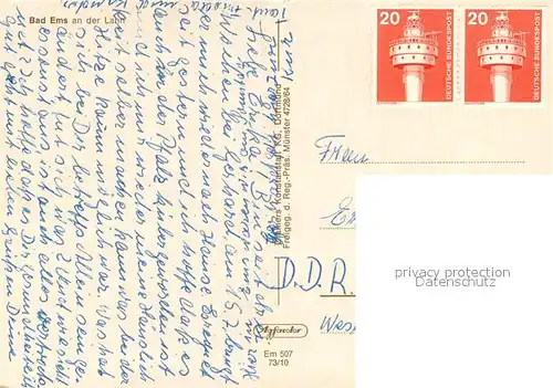 AK / Ansichtskarte Bad_Ems Panorama Blick ueber die Lahn Fliegeraufnahme Bad_Ems