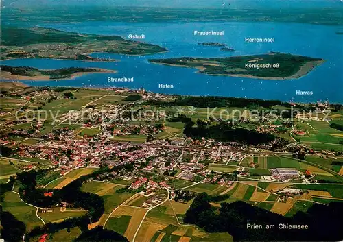 AK / Ansichtskarte Prien_Chiemsee Kneipp  und Luftkurort Fliegeraufnahme Prien Chiemsee