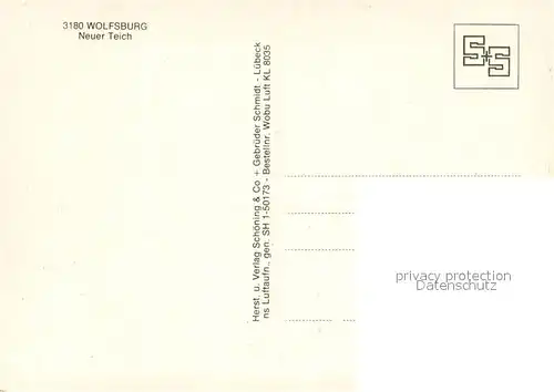 Wolfsburg Neuer Teich Fliegeraufnahme Wolfsburg