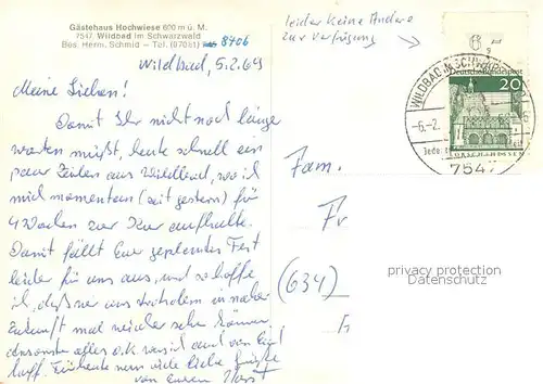 Wildbad_Schwarzwald Gaestehaus Hochwiese Wildbad_Schwarzwald