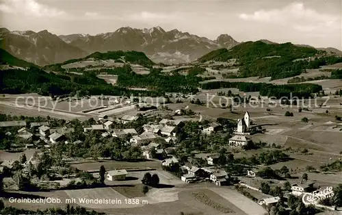 AK / Ansichtskarte Grainbach mit Wendelstein Bayerische Alpen Fliegeraufnahme Grainbach