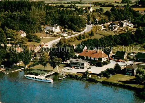 AK / Ansichtskarte Niederkleveez Anlegestelle mit Faehrhaus Holsteinische Schweiz Fliegeraufnahme Niederkleveez