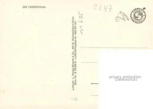 AK / Ansichtskarte Lunden_Holstein Fliegeraufnahme Lunden_Holstein