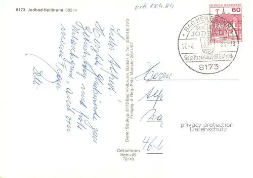 AK / Ansichtskarte Bad_Heilbrunn Jodbad Alpenblick Fliegeraufnahme Bad_Heilbrunn