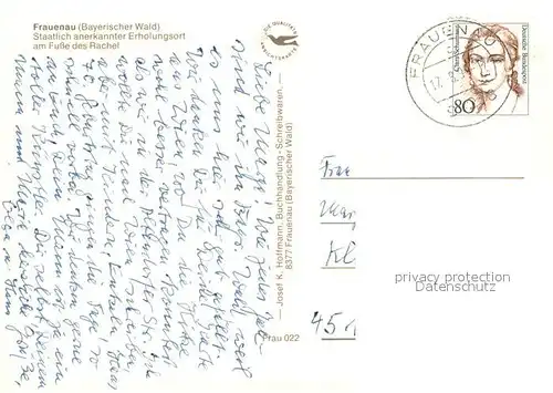 AK / Ansichtskarte Frauenau Erholungsort am Fusse des Rachel Bayerischer Wald Fliegeraufnahme Frauenau