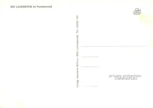 AK / Ansichtskarte Lauenstein_Oberfranken Ort im Frankenwald Fliegeraufnahme Lauenstein_Oberfranken