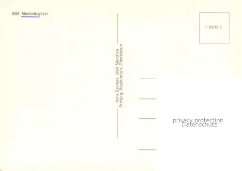 AK / Ansichtskarte Mamming Fliegeraufnahme Mamming