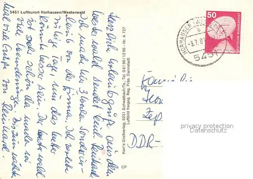 AK / Ansichtskarte Horhausen_Westerwald Luftkurort Fliegeraufnahme Horhausen_Westerwald