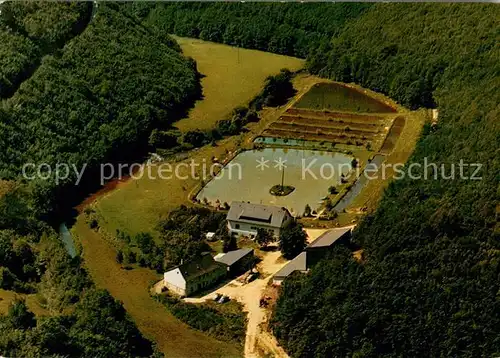 AK / Ansichtskarte Rudolfshaus_Nahe Hunsruecker Forellenhof Pension Reinhartsmuehle Fliegeraufnahme 