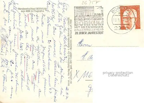 AK / Ansichtskarte Borkum Nordseeheilbad Nordseeinsel Luftaufnahme aus 4000 m Flughoehe Borkum