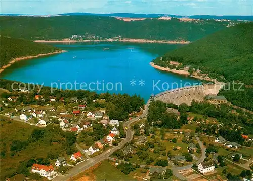 AK / Ansichtskarte Waldeck_Edersee Edersee mit Sperrmauer Edertalsperre Schloss Waldeck Fliegeraufnahme Waldeck Edersee