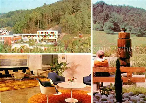 AK / Ansichtskarte Dallau Naturheil Sanatorium Dr Dorschner Parkbank Aufenthaltsraum Dallau