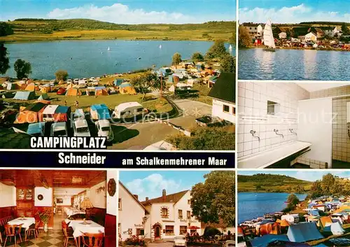 Schalkenmehren Campingplatz Schneider Gasthof Gaststube Sanitaerraum Strand Schalkenmehren