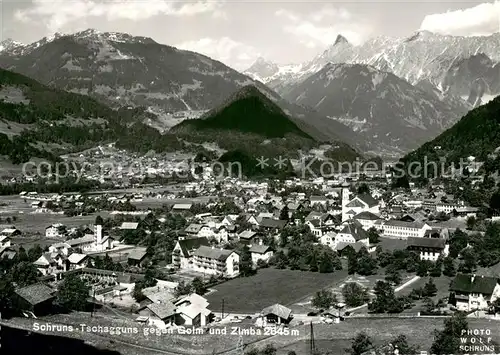 Schruns_Tschagguns Fliegeraufnahme mit Golm und Zimba 
