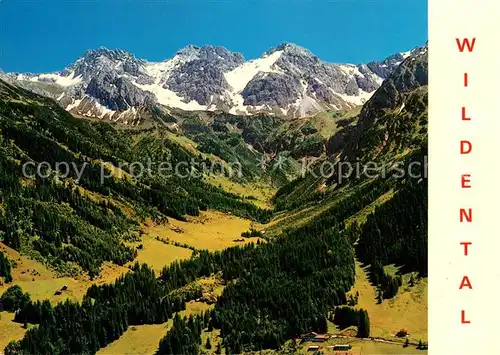 Kleinwalsertal Wildental mit Schafalpenkoepfen Fliegeraufnahme Kleinwalsertal