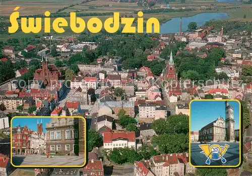 Swiebodzin Panorama miasta z lotu ptaka Stare miasto Renesansowy ratusz Swiebodzin