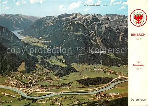 Jenbach_Tirol Fliegeraufnahme mit Achensee Maurach und Rofangebirge Jenbach Tirol