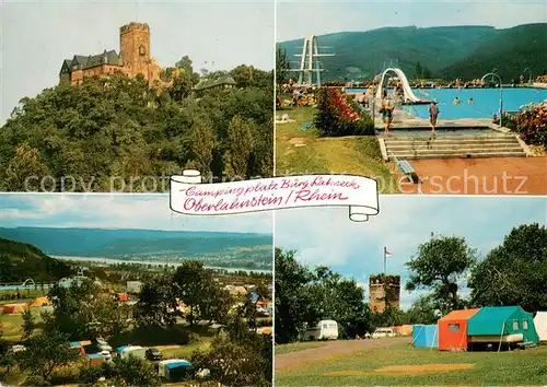 Oberlahnstein Campingplatz Burg Lahneck Panorama Schwimmbad Campingplatz Oberlahnstein