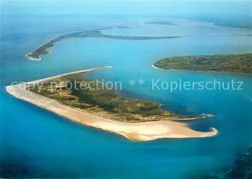 AK / Ansichtskarte Amrum Nordseeinsel Westspitze von Foehr Sylt und Insel Romo Daenemark Fliegeraufnahme Amrum