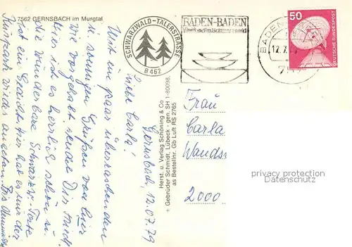 AK / Ansichtskarte Gernsbach im Murgtal Schwarzwald Fliegeraufnahme Gernsbach