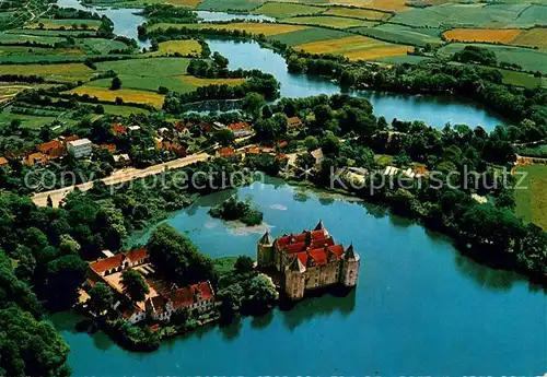 AK / Ansichtskarte Gluecksburg_Ostseebad Schloss 16. Jhdt. Fliegeraufnahme Gluecksburg_Ostseebad