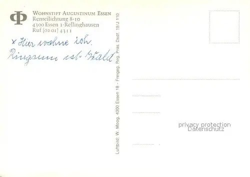AK / Ansichtskarte Rellinghausen Wohnstift Augustinum Essen Fliegeraufnahme Rellinghausen